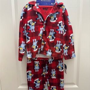 Lucy Red and Blue Kids Pajama Set with Fun Characters